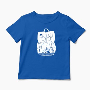 Tricou Backpacker - Natura Rucsac - Copii-Albastru Regal